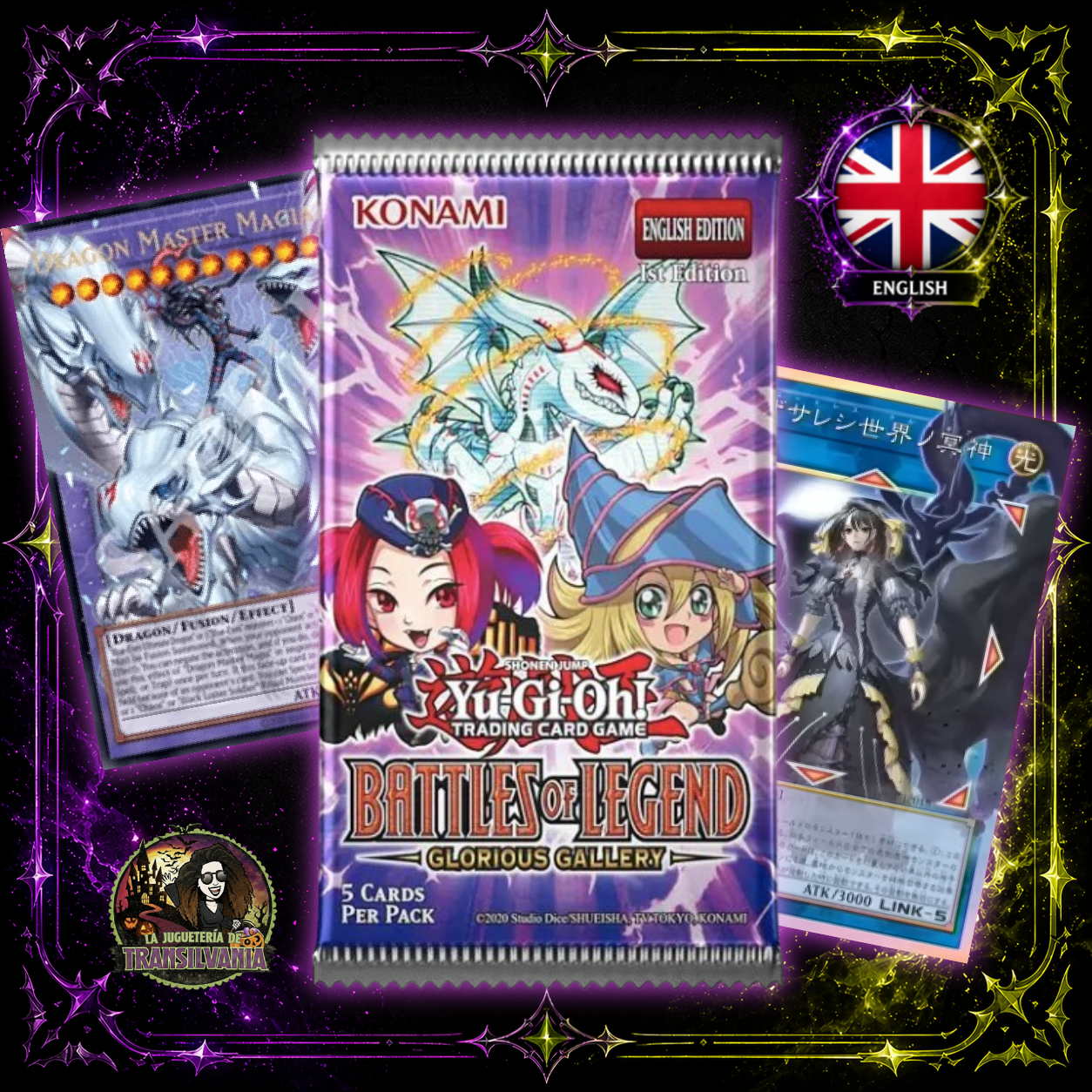 🇬🇧 Pack 3 Sobres yugioh battle of legends : glorious gallery en idioma inglés