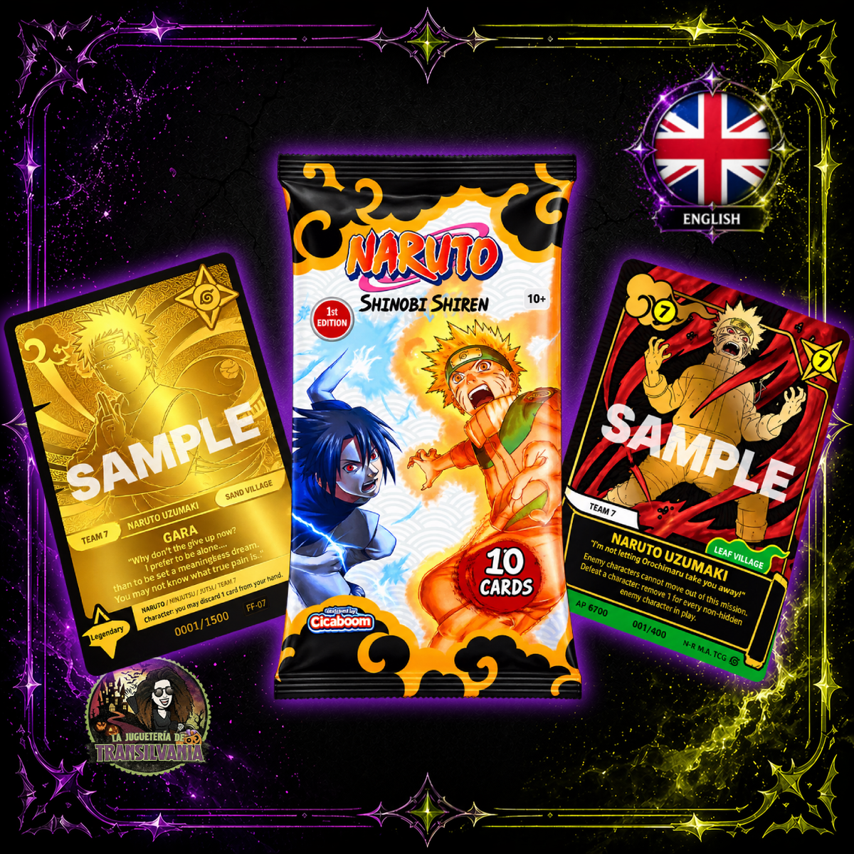 🇬🇧 1 sobre Naruto Shinobi Shiren set 2 first edition inglés
